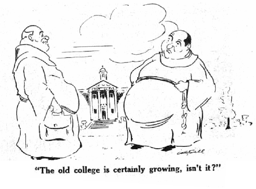 college students cartoon. (above) 1948 cartoon